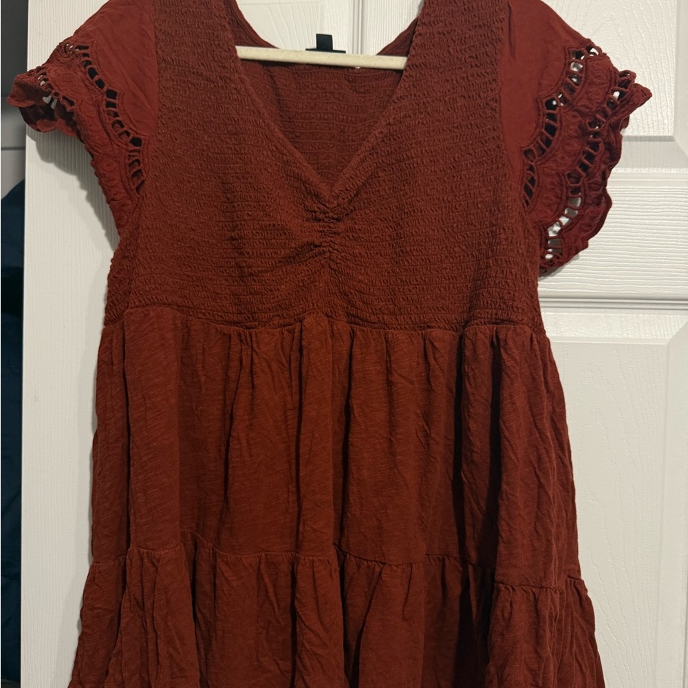 Plus Size Boho Top with Lace Sleeves